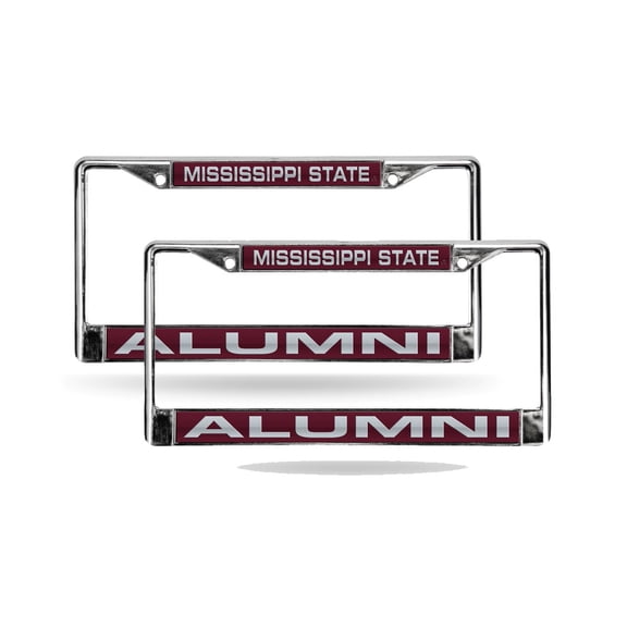 Mississippi State NCAA Alumni Chrome Metal (Set of 2) Laser Cut License Plate Frames