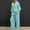 Mint Green, variant on GILIGEGE Linen Sets for Women 2 Piece Summer Loose Long Sleeve Shirts Wide Leg Pant Matching Set Plus Size Vacation Outfits Wide Leg Pants Tracksuit Lounge Matching Sets