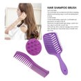 thumbnail image 3 of Hair Brush Set, Hair Brush And Comb Double Tooth 3 Pieces Purple Hollow Out  For Styling, 3 of 8