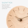 thumbnail image 4 of Navaris Small Modern Desk Clock - 4-3/8" Diameter Real Wood Analog Clock for Shelf, Table, Desktop - Silent Tick Battery Operated Clock - Light Brown, 4 of 7