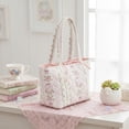 thumbnail image 5 of Floral Quilted Cotton Shoulder Bag Fashion Underarm Bag with Bow Commute Bag for Women Work Shopping Travel (Style B), 5 of 9