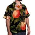 thumbnail image 2 of Peach Men's Short Sleeve Printed Poplin Shirt with Spread Collar Tops - Casual Button Down Summer Beach Shirt for Men and Women, 2 of 6