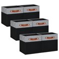 thumbnail image 1 of Pomatree Cubo de almacenamiento de 11 pulgadas – Paquete de 6 – Contenedores de almacenamiento de tela de lino para dormitorio, sala de estar, estantes de ropa y juguetes y organizador de armario; Asa, 1 of 1