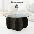 thumbnail image 3 of Costway Table Basse Ronde de 35 Pouces Table d'Appoint Moderne avec Dessus en Verre Trempé pour Salon, 3 of 10