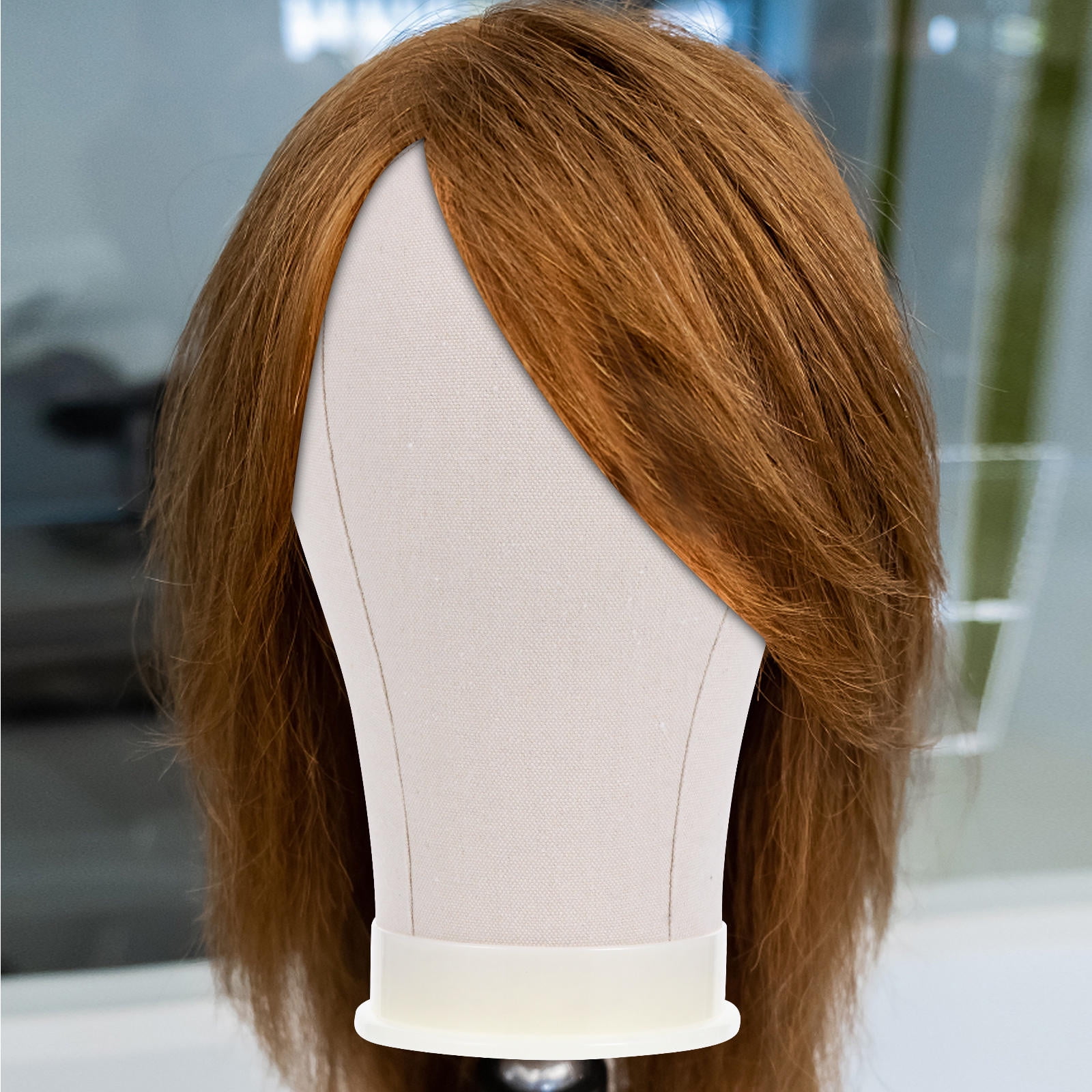 WHAMVOX 2-Pack Canvas Block Mannequin Display with Holders for Wigs, Hats, Scarves, and Accessories
