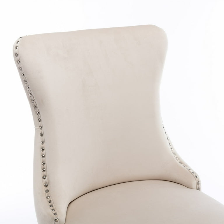 Wing Back Button Tufted Dining Chairs High end Velvet Upholstered