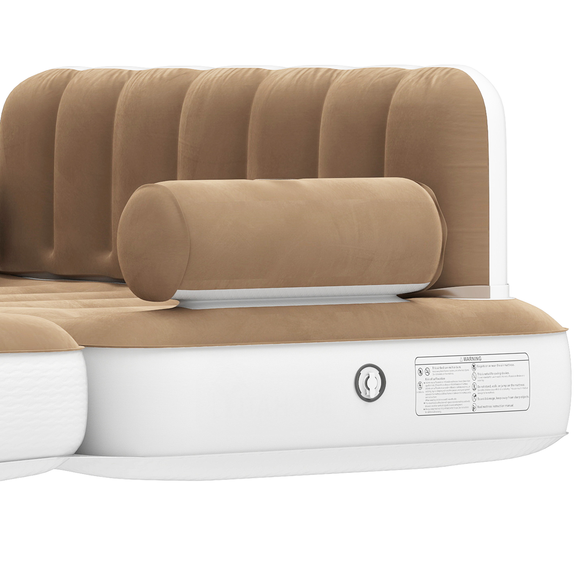 Uforic Queen Size Air Mattress with Built-in Air Pump, Brown Bed Skirt and Gray Top Including Repair Kit and Storage Bag, Supports Inflation/Deflation