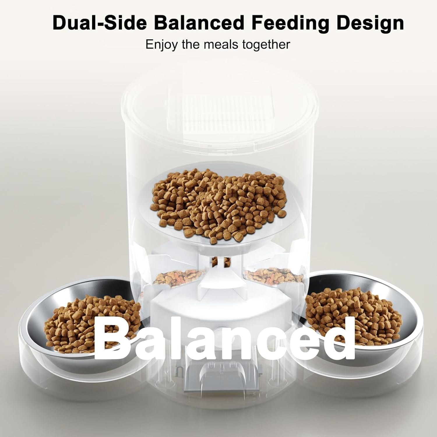 Eotvia Automatic Cat Feeder, Wifi Smart Food Dispenser with APP Control for Remote Feeding, Dual Power Supply, Timed Pet Feeder Programmable 1-10 Meals, 3L, White