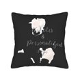 thumbnail image 4 of Set of 2 18x18in Throw Pillow Covers - Minimalistic Black with Stylized Cow Design & Text ' Bitotic & Personalized Steps ' for Couch Bed Car, 4 of 8