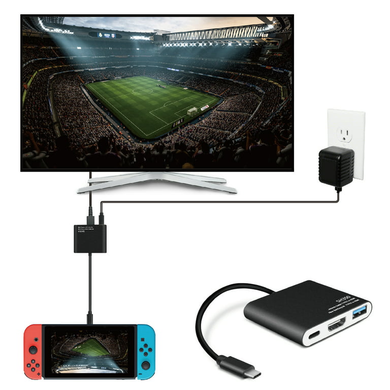 Kredsløb Tigge hele Switch TV Dock Portable Adapter Hub, USB Type C to HDMI Travel Dongle  Docking for Nintendo Switch, Universal Compatibility with Samsung Dex  Station Mac Book Pro Projector Monitor - Walmart.com
