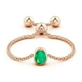 thumbnail image 2 of ANGARA Natural Bezel-Set Oval Emerald Bolo Ring in 14K Rose Gold for Women (Size-4x3mm) | May Birthstone, Birthday, Anniversary, Jewelry Gift for Women | Natural Emerald Ring, 2 of 8