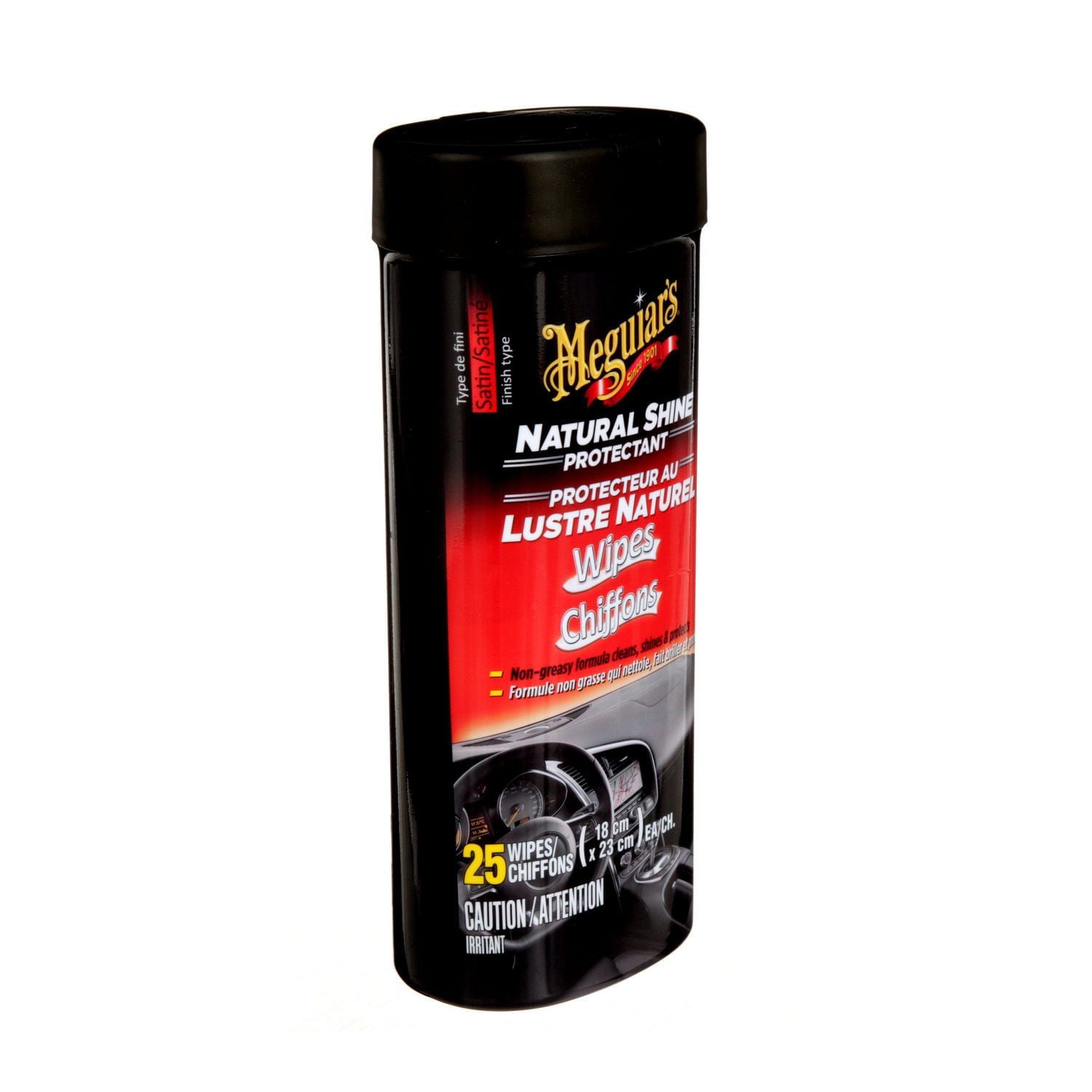 Meguiar's® Natural Shine Protectant Wipes, G4100C, 18 cm x 20 cm, 30 Wipes/Pack, 18 cm x 20 cm