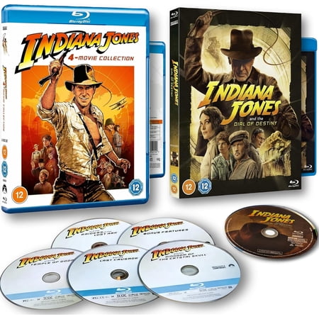 Indiana Jones: Complete Collection (5-Film set) Raiders of the Lost Ark / Temple of Doom / Last Crusade / Kingdom of the Crystal Skull / Dial of Destiny) [Blu-ray] [Region Free]