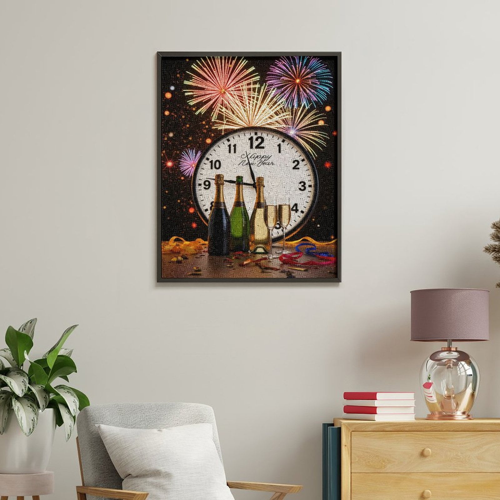 Paint By Numbers Kit for Adults Beginner - DIY Celebration Midnight Countdown Scene Canvas Painting Kits for Adults, Frameless Paint By Number for Adults for Home Wall Decor 16x20 Inch