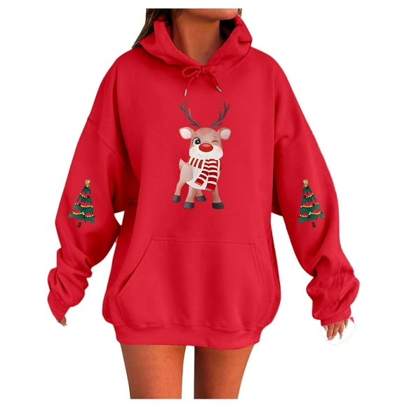 Letter Print Hooded Sweatshirt Long Sleeve Pullover Pocket Hoodie Sweatshirt Blank Sweat Shirts for Women Sweater Women Zipper Women's Sweatshirts Hoodie with Pockets Long Jacket Red M