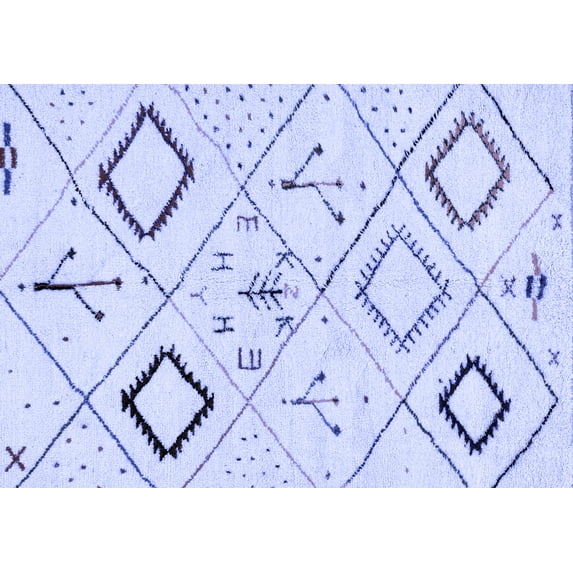 Ahgly Company Indoor Rectangle Solid Blue Modern Area Rugs, 6' x 9'