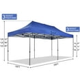 thumbnail image 3 of Ainfox 10x20 Heavy Duty Pop up Canopy Tent, Outdoor Instant Folding Gazebo with Wheeled Bag, Waterproof UV Protection Shade for Events, Blue, 3 of 10