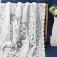 thumbnail image 3 of 36 Inch White Embroidered Lace Tablecloth Flower Pattern Vintage Sheer Fabric Floral Edging Trimming Soft Rectangle Polyester Cloth for Home Wedding Table Tea Party Decoration DIY Craft 1pc, 3 of 7
