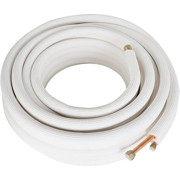 munirater 50FT Air Conditioning Copper Tubing Hose Extension 1/4" and 1/2" Twin Copper Hoses Insulated Copper Hoses Fit for Mini Split Air Conditioner