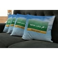 thumbnail image 5 of Ambesonne Urban Throw Pillow Cover 4 Pack, New Life Concept, 20", Blue Green Yellow, 5 of 5