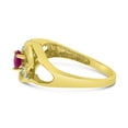 thumbnail image 4 of 10k Yellow Gold Round Rhodolite Garnet And Diamond Heart Ring, 4 of 6