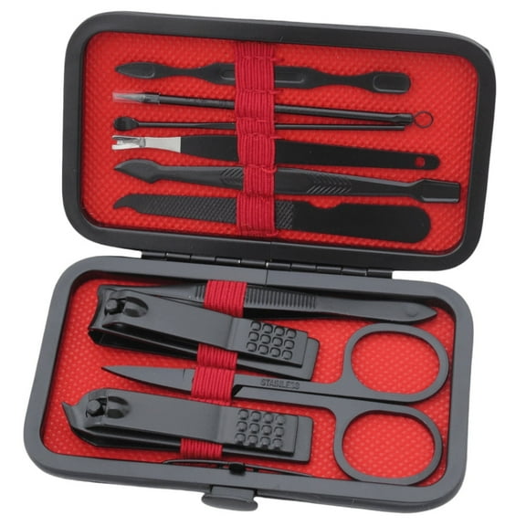 Xukmct 10 Pcs Manicure Pedicure Kit Nail Clippers Set Stainless Steel Nail Scissors for Men Women