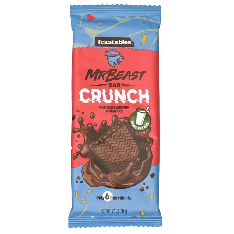 Feastables Mr Beast Candy Bars, 6 Flavors, 6-Pack (2.1 oz each