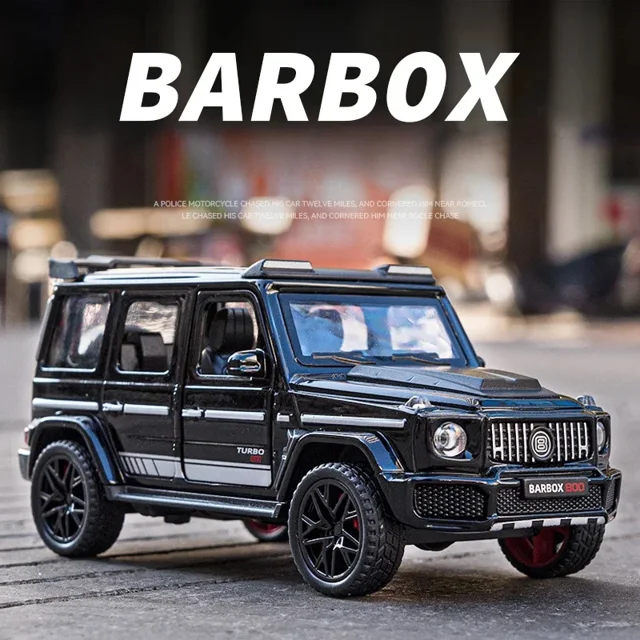 1:36 Mercedes Benz BRABUS G800 High Simulation Diecast Metal Alloy Model car Sound Light Pull Back Collection Kids Toy Gift Black With box