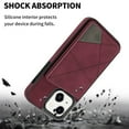 thumbnail image 6 of SaniMore for iPhone 14 6.1" PU Leather Case RFID Blocking, Back Magnetic Button Flip Wallet Cover Built-in Card Slot & Multi-Angle Kickstand Ultra-Thin Full Body Protective Shell, Winered, 6 of 6