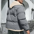 thumbnail image 5 of Maoxin Mens Jacket Men's Solid Color Thick Dake TwoLayer Windproof Pocket Zipper Hooded Outdoor Jacket Jackets for Men , Dark Gray , S, 5 of 6