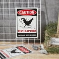 thumbnail image 5 of 2Pack Caution Tiny Raptors Sign Aluminum Chicken Coop Signs for Farm Kitchen Rooster Hen House Decor Beware of Chicken Signs for Chicken Lady Lovers 7x10inches Waterproof Colorful, 5 of 9