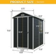 thumbnail image 6 of 6x4 FT Outdoor Storage Shed with Floor and Anti Accumlation Water Hole, Plastic Resin Tool Shed with Window and Lockable Door, for Backyard, Garden, Patio, Lawn, Black, 6 of 6