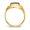 thumbnail image 2 of 10K Yellow Gold Ring Band Men's Diamond Round Onyx Cat's Eye Black, Size 7, 2 of 5