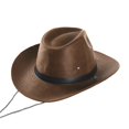 thumbnail image 4 of WITHMOONS Faux Leather Indiana Jones Hat Outback Hat Fedora CD8859 (Brown), 4 of 5