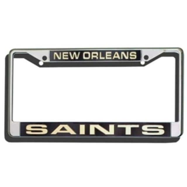 New Orleans Saints License Plate Frame Laser Cut Chrome