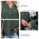 thumbnail image 4 of Suéter de punto de manga larga con cuello en V y botones, cárdigan con abertura lateral, suéter informal para mujer, verde M, 4 of 5