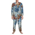thumbnail image 3 of Naloa Dog Angel Ascension Men’s Pajamas Set - Long Sleeve Button Down Sleep Shirt and Pajama Bottoms Sleepwear Set-XX-Large, 3 of 7