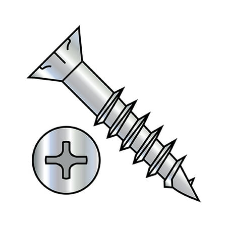 

8-11X1 3/4 Phillips Flat Head w/Nibs Deep Thread Wood Screw 2/3 Threaded Zinc (Pack Qty 5 000) BC-0828DPFND
