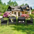 thumbnail image 2 of Costway Ensemble de Mobilier d'Extérieur en Rotin pour Patio 8 Pcs Canapé Coussiné Table Basse Jardin Terrasse, 2 of 9