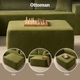 thumbnail image 4 of XIZZI 106" No-assembly L-Shaped Sectional Sofa Set w/ Ottoman, 28" Deep Seat & 11" Wide Armrest, Left Chaise, Green(Cloud Fleece Fabric), 4 of 9