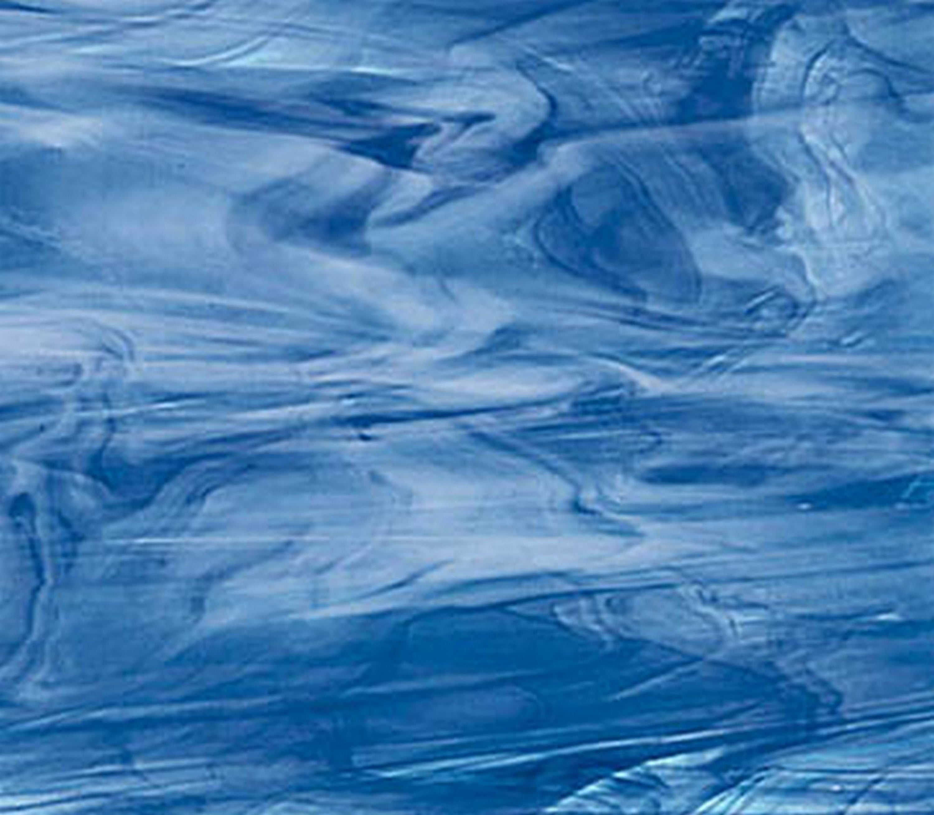 OCEANSIDE STAINED/FUSING GLASS SHEETS SKY BLUE/DK BLUE/WHITE (Small 8