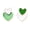 Green & White, variant on Women Enamel Double Heart Front Back Drop Earrings Minimalist Geometric Dangle Earrings (Green & White)