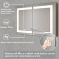 thumbnail image 4 of LIGMIRR 36 x 24 inch Bathroom Medicine Cabinet with LED Vanity Mirror, Adjustable Light Surface Wall Mounted Anti-Fog Double Door Lighted Bathroom Cabinet with Touch Switch (Surround Light), 4 of 10