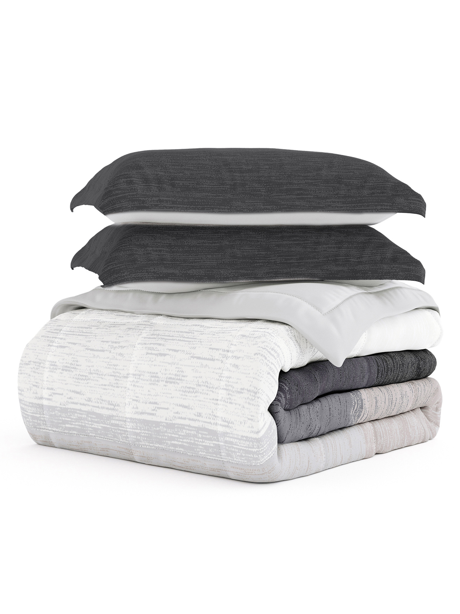 All Season Ultra Soft Comforter Set Lightweight Bedding in Gray/Black Ombre for Twin/Twin XL Size by Comfort Canopy
