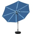 thumbnail image 3 of HARBOURSIDE 11ft Solar-Powered Outdoor Umbrella with LED Lights - 13 Solar LED Bulbs, Heavy Duty Base & Sand Bag for Patio/Garden/Poolside, Waterproof UV-Resistant Sun Shade Canopy,Navy, 3 of 7