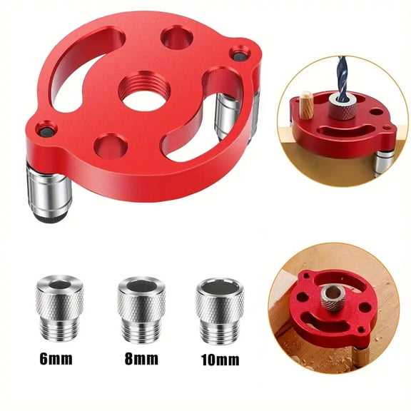 Hotpom Drilling Puncher Locator Hole Punch Locator, Aluminum Self-Centering Doweling Jig Kit, for Woodworking and DIY Projects Woodworking Tools and Accessories