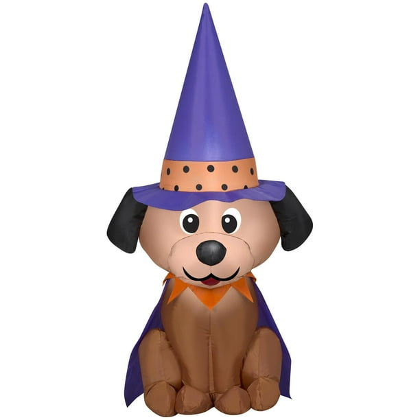 Perro de bruja inflable para Halloween de 122 cm - decoración Gemmy