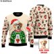 thumbnail image 3 of Suéteres de punto navideños feos con personajes/mascotas personalizados y fotos personalizadas, jerséis de regalo de Navidad, tops para parejas, fiestas, unisex, informales, 8, 3 of 5