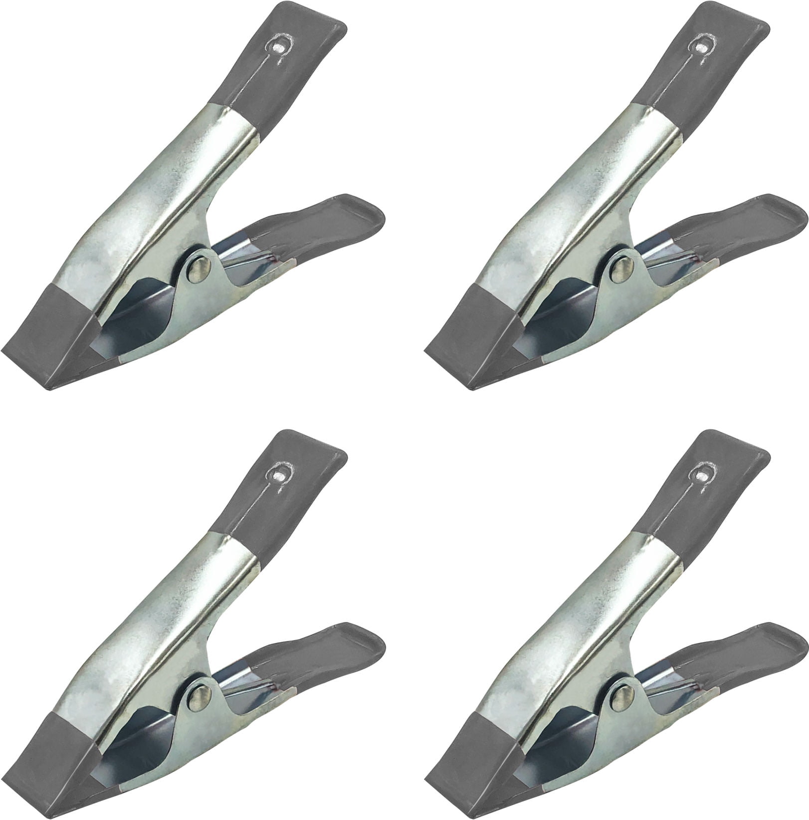 Lot of 4 6" inch Spring Clamp Medium Heavy Duty Spring Metal Grey Tip
