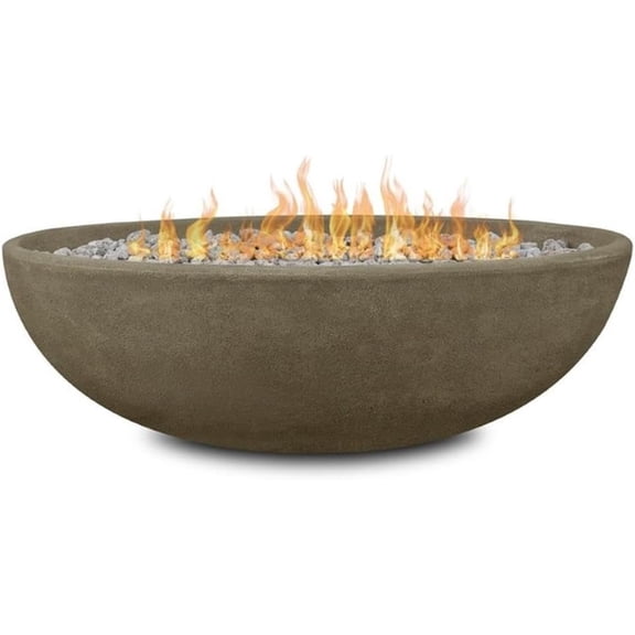 Real Flame Riverside 48" Oval Concrete Propane Fire Pit in Glacier Gray